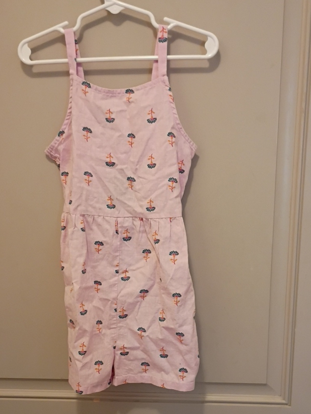 Carter's Girl's Light Pink Floral Sleeveless Romper Size 5/5A